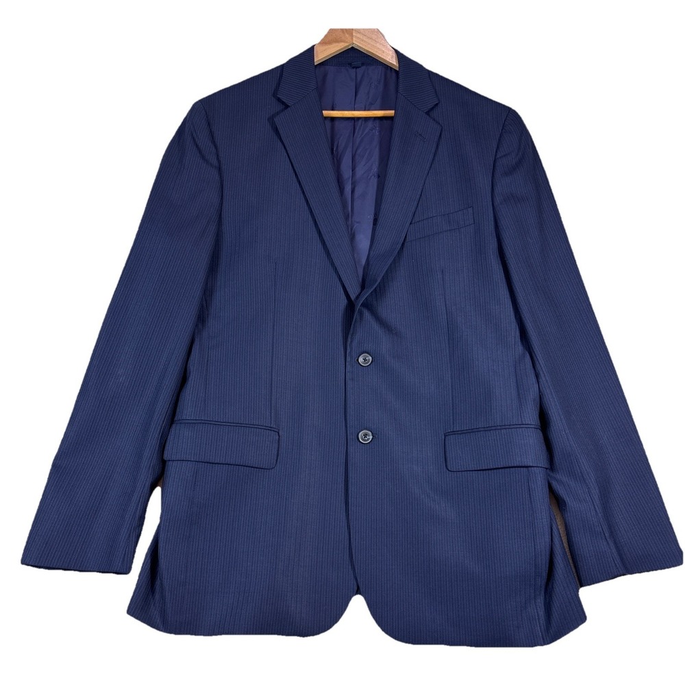 Jos A Bank 1905 Blazer Mens 44L Slim Fit‎ Navy Blue Wool Suit Jacket Sport Coat